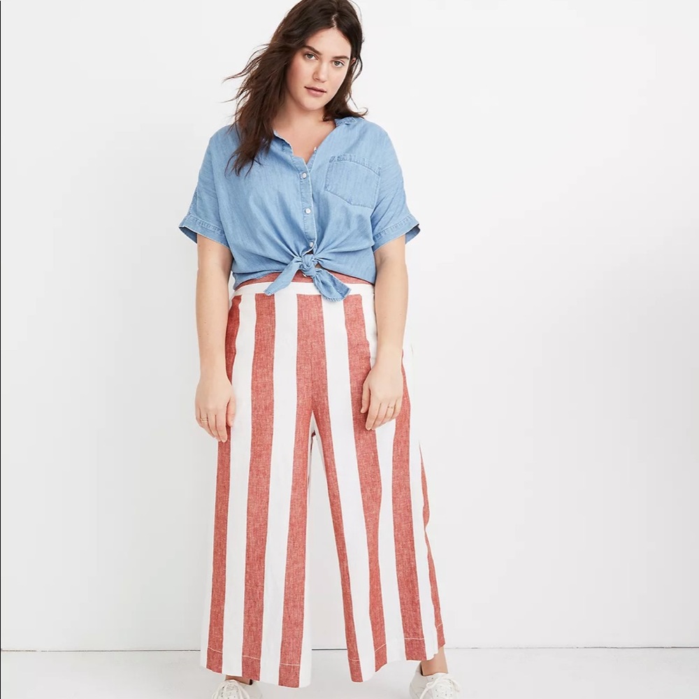Huston Pull-On Crop Pants in Bold Stripe